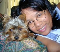 The webgal with her Yorkie